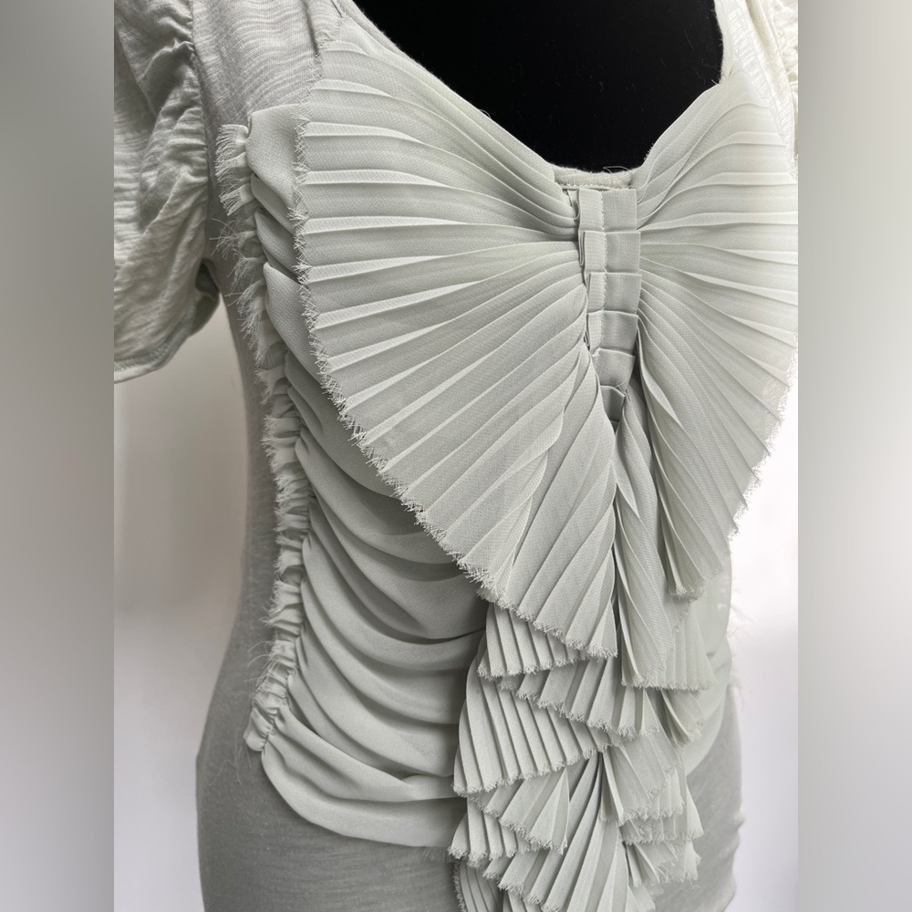 Anthropologie squeezebox top by Deletta, in very pale sage green size Small - Picture 2 of 12
